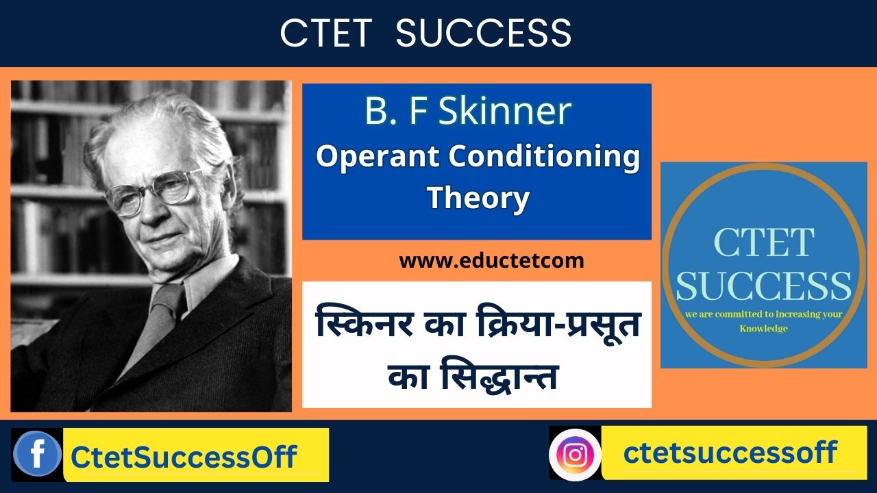 स्किनर का क्रिया-प्रसूत का सिद्धान्त Skinner’s Operant Conditioning Theory ctet success eductet